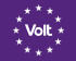 Violettes Volt Logo mit den EU Sternen
